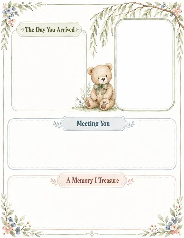 Woodland Baby Birth Story Keepsakes