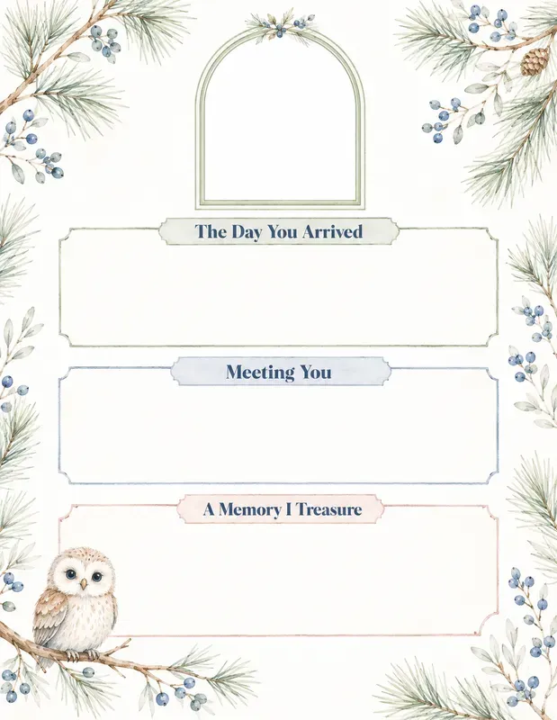 Woodland Baby Birth Story Keepsakes