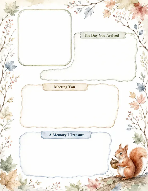 Woodland Baby Birth Story Keepsakes