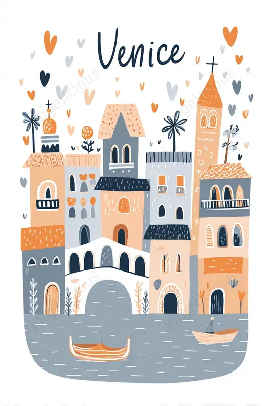 Cute City Travel Poster Illustrations