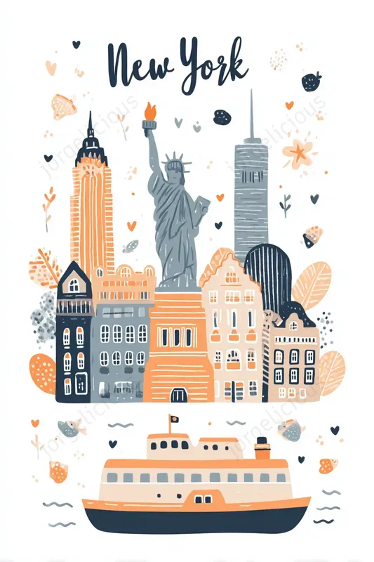 Cute City Travel Poster Illustrations