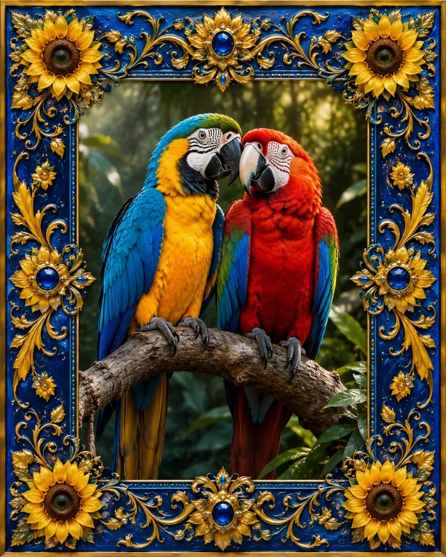 Luxury Handpainted Bird Photo Frames