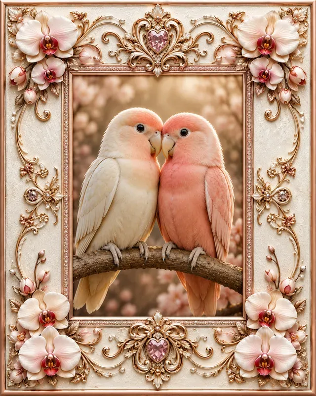 Luxury Handpainted Bird Photo Frames