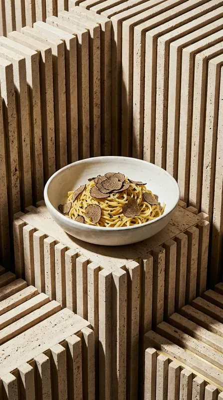 Raw Ribbed Travertine Menu Food Stages