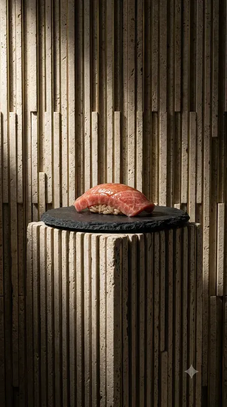 Raw Ribbed Travertine Menu Food Stages