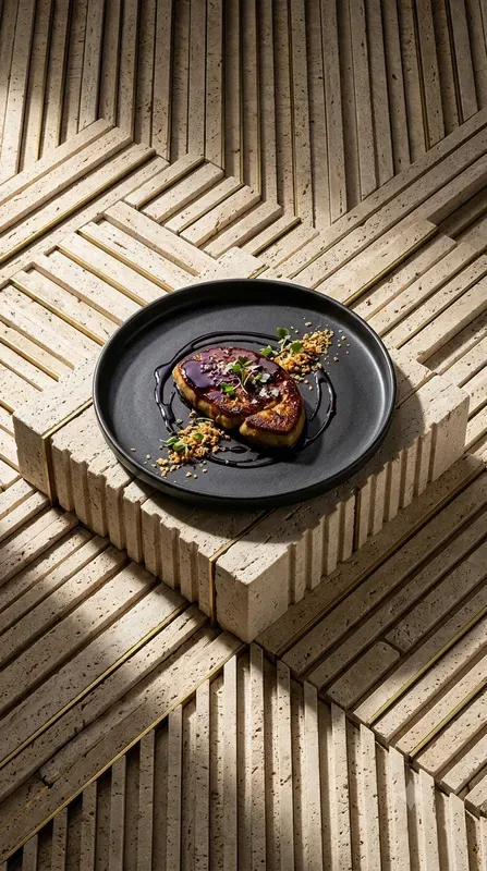 Raw Ribbed Travertine Menu Food Stages