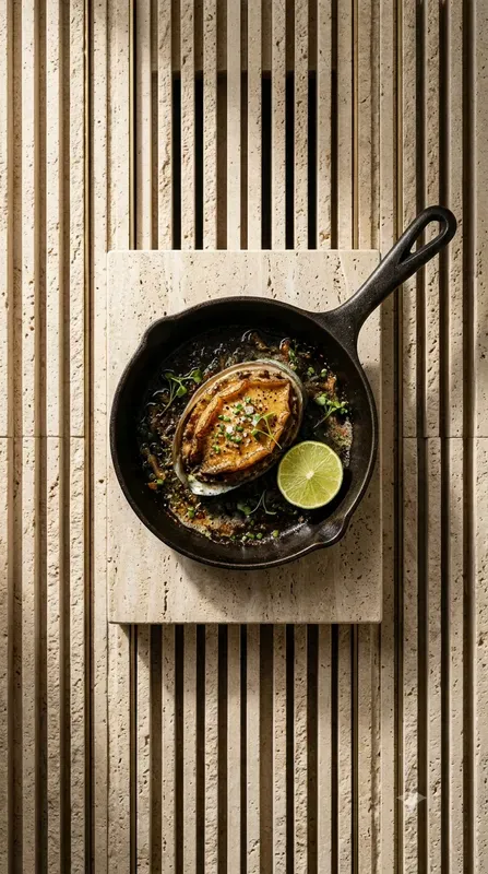 Raw Ribbed Travertine Menu Food Stages