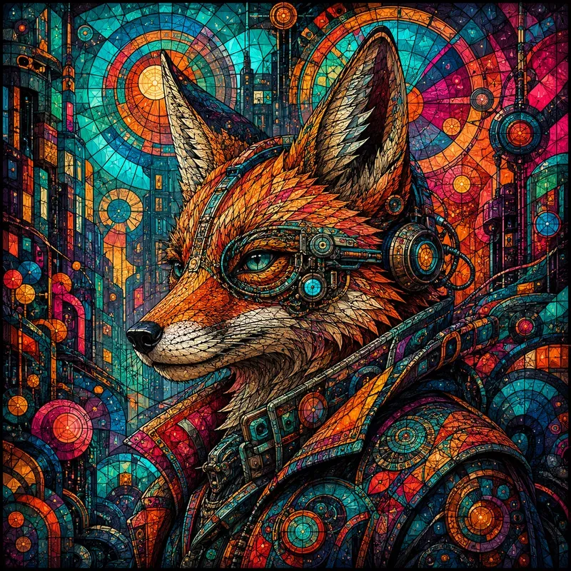 Steampunk Girl Mosaic Fantasy Art