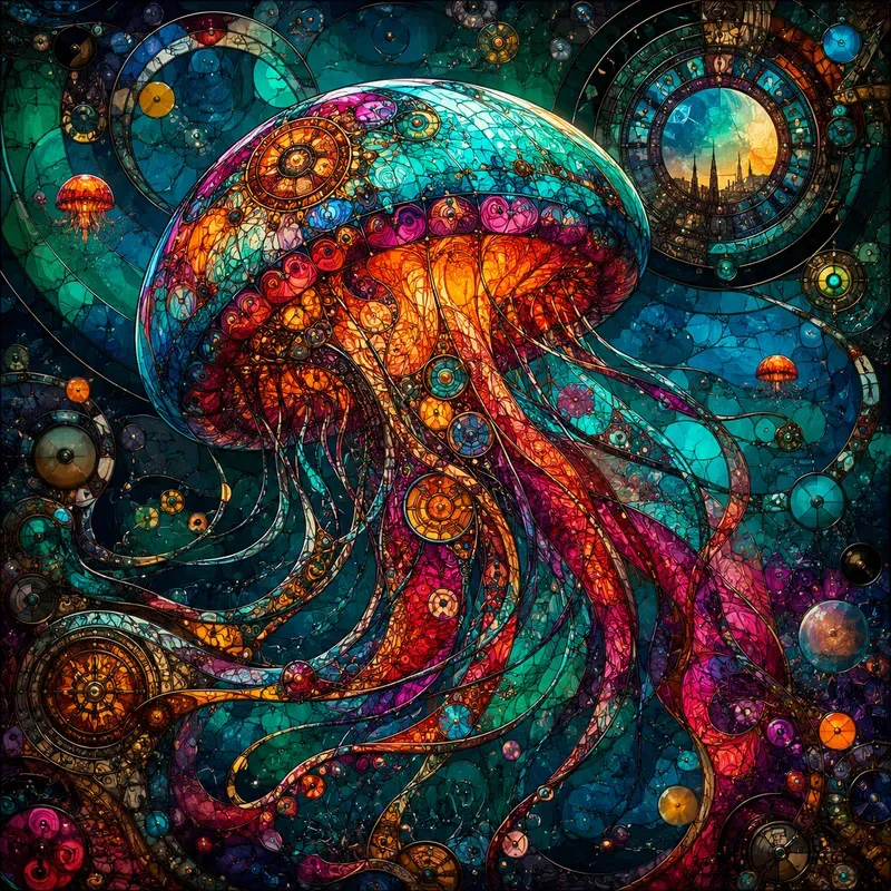 Steampunk Girl Mosaic Fantasy Art