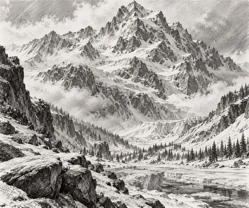 Epic Landscapes Pencil Sketch Collections