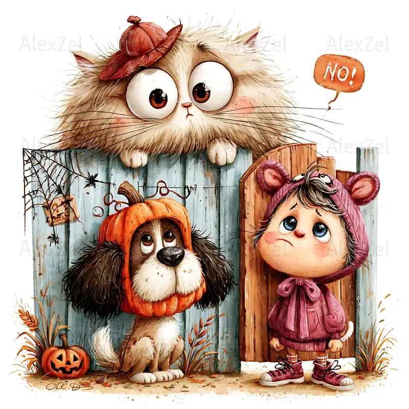 Cute Halloween Animals And Characters