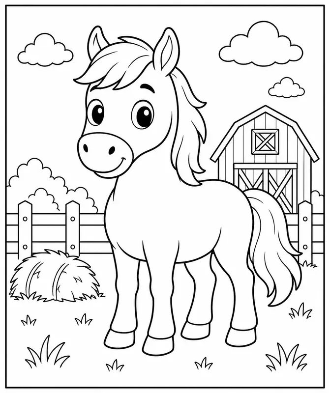 Farm Animals Coloring Book Pages