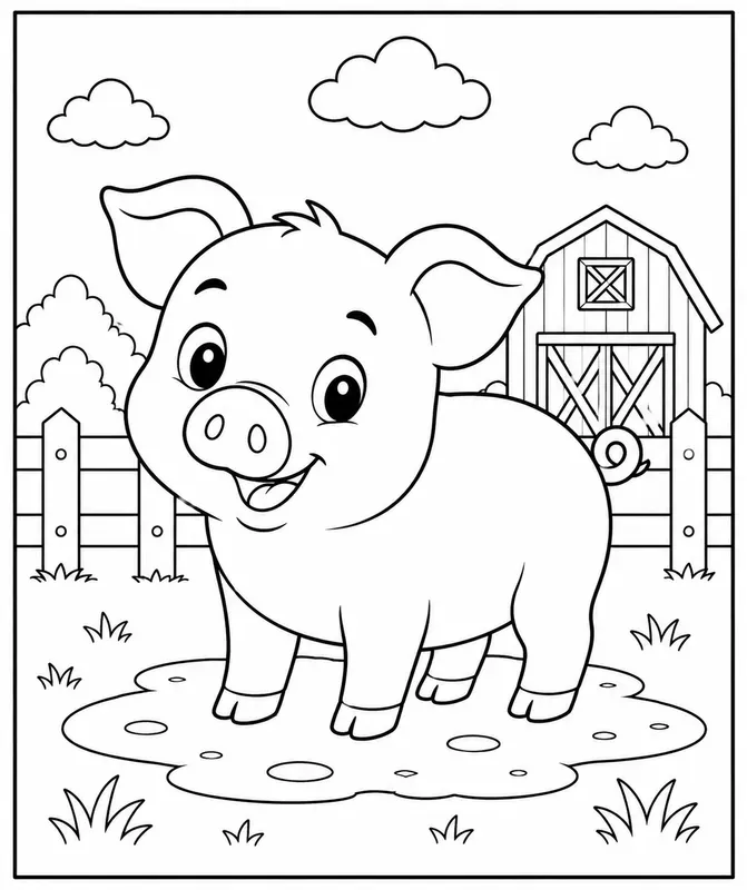 Farm Animals Coloring Book Pages