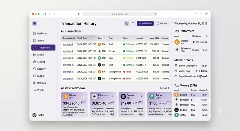 Crypto Wallet Dashboard UI Designs