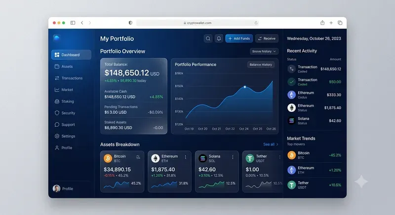 Crypto Wallet Dashboard UI Designs