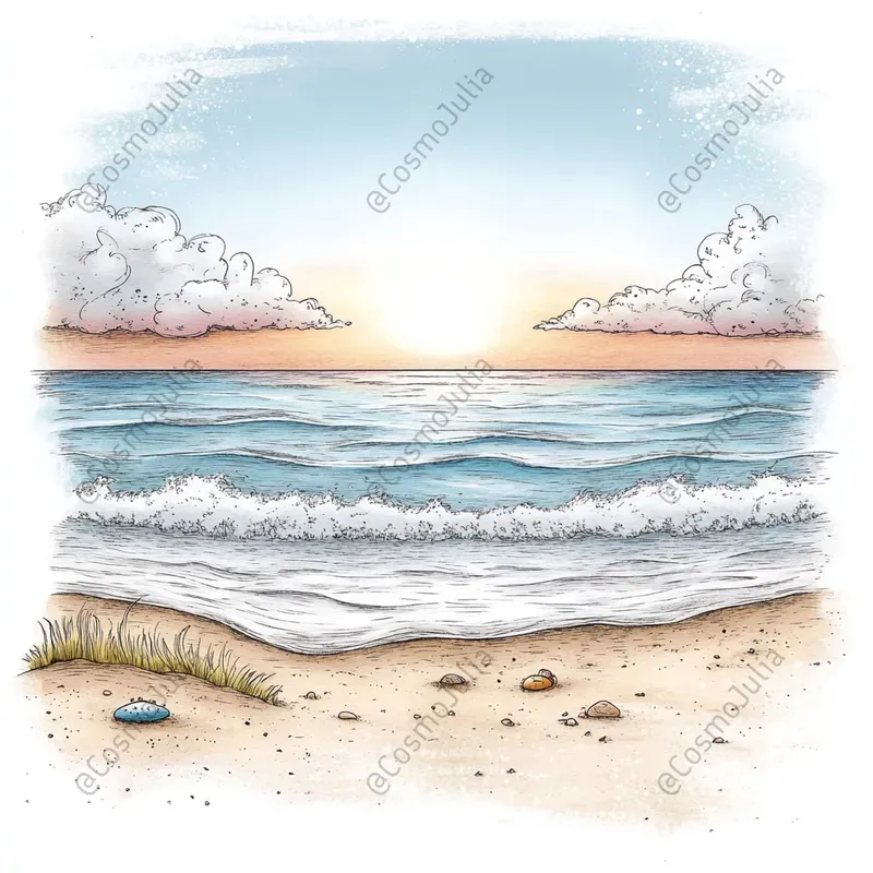 Whimsical Summer Beach Illustrations