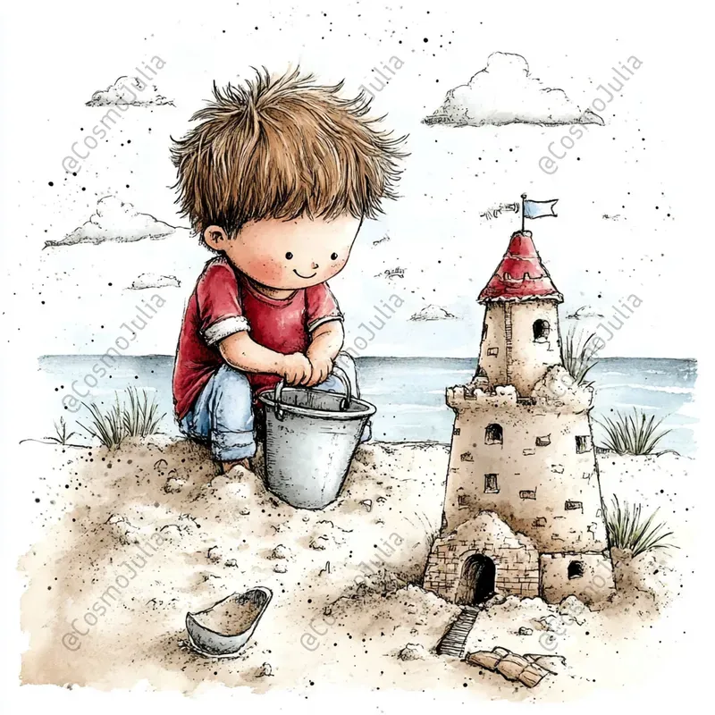 Whimsical Summer Beach Illustrations