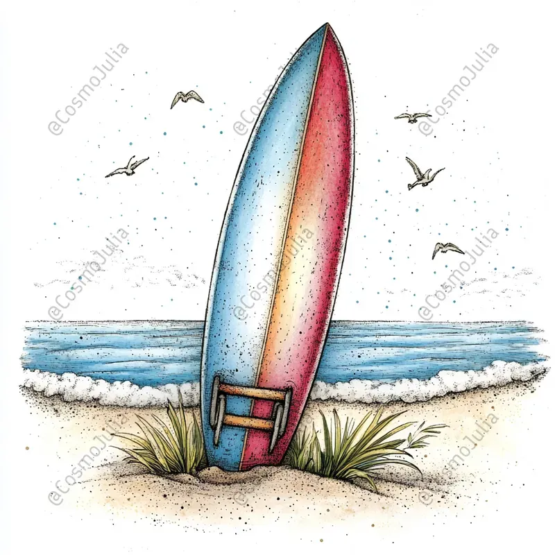 Whimsical Summer Beach Illustrations