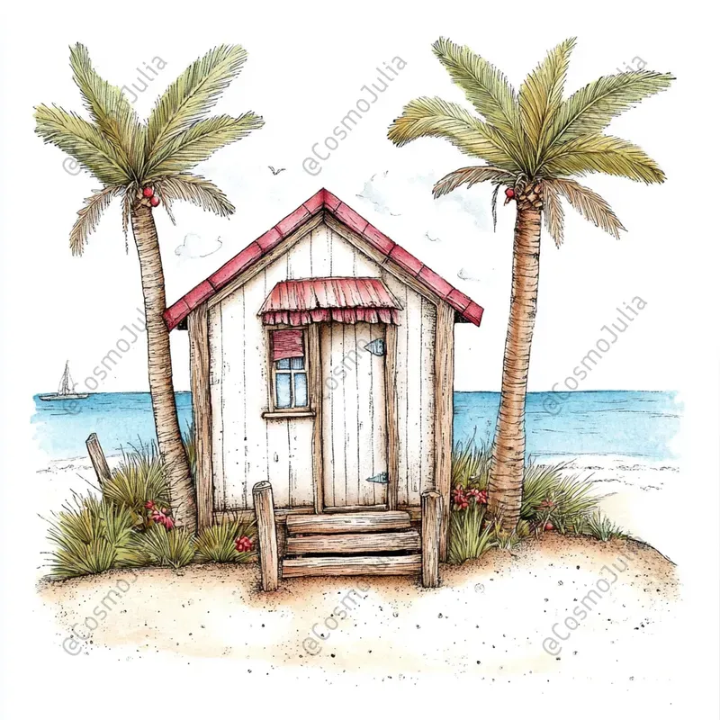 Whimsical Summer Beach Illustrations