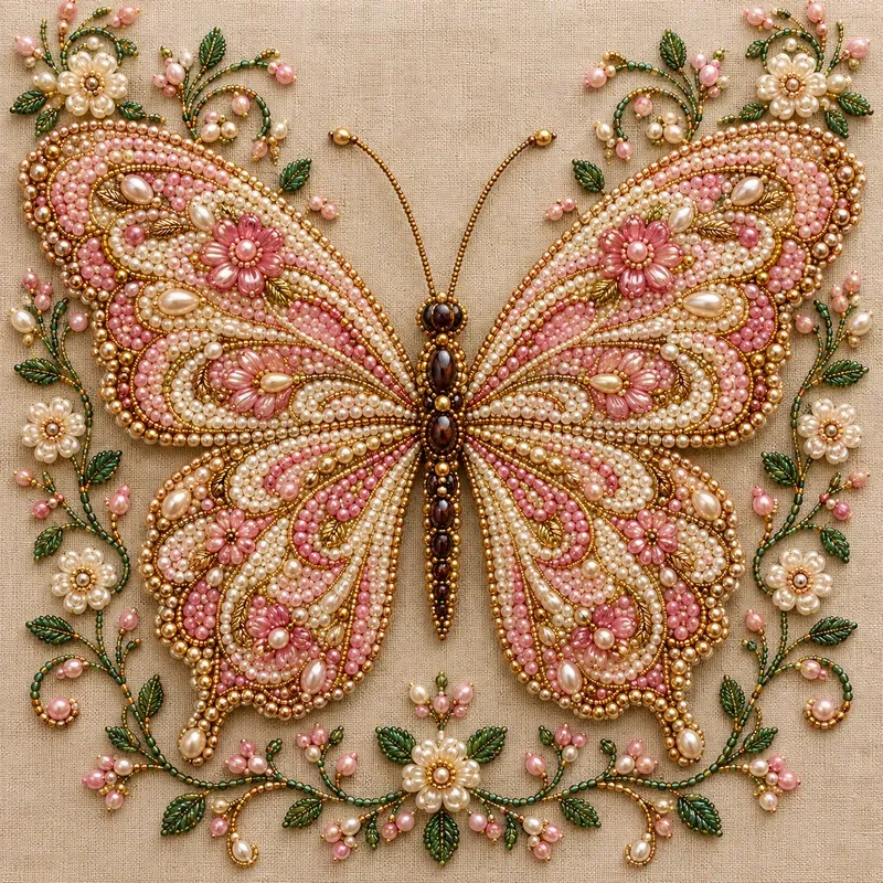 Luxury Pearl Bead Embroidery