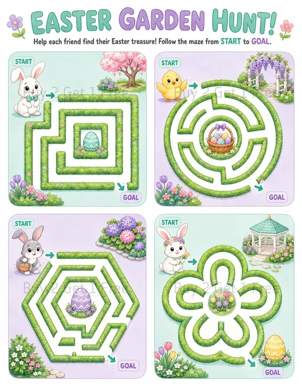 Kids Goal Maze Activity Worksheets
