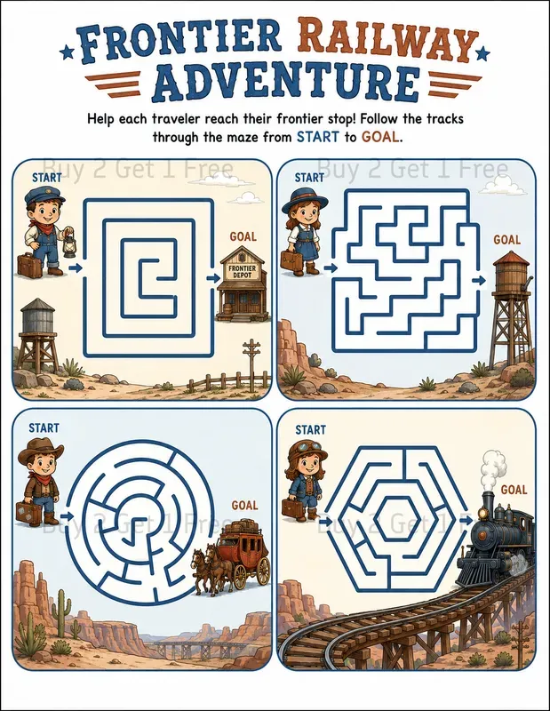 Kids Goal Maze Activity Worksheets
