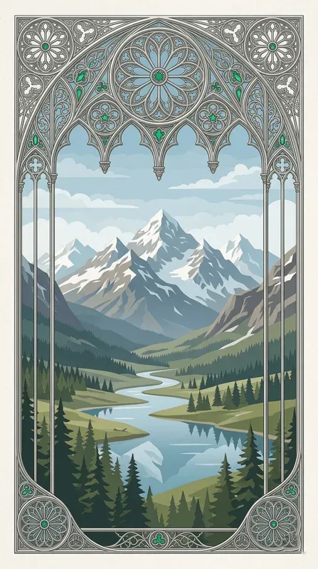 Slim Gothic Rose Window Overlays