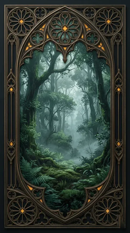 Slim Gothic Rose Window Overlays