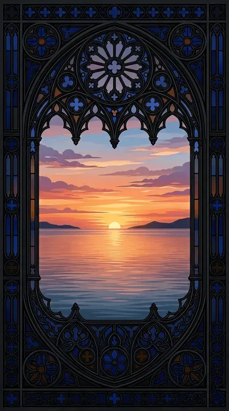 Slim Gothic Rose Window Overlays