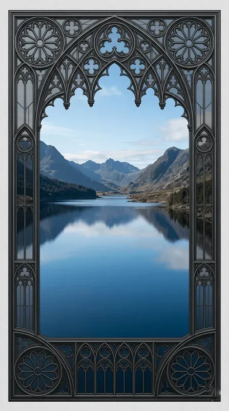 Slim Gothic Rose Window Overlays