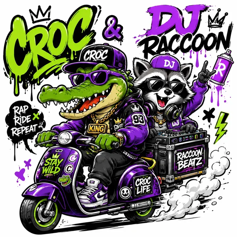 Urban Cartoon Rebel Riders