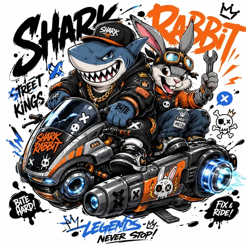Urban Cartoon Rebel Riders