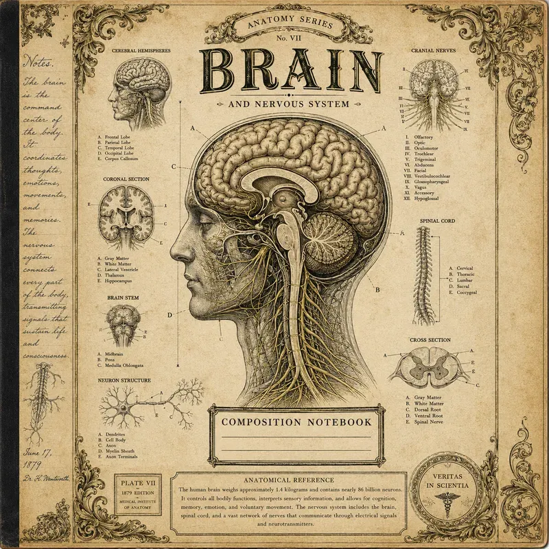 Vintage Anatomy Notebook Masters