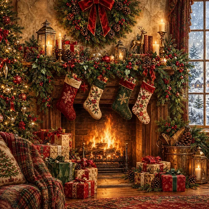 Vintage Christmas Gift Scenes