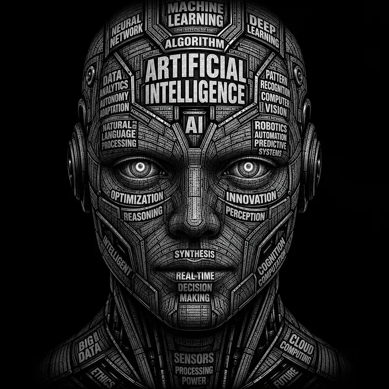 Black White Typography Portrait Art
