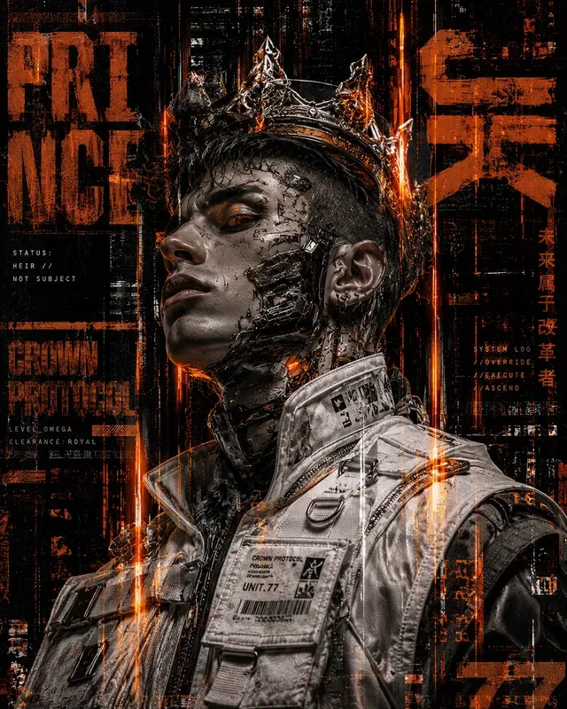 Dark Cyberrenaissance Glitch Poster Art