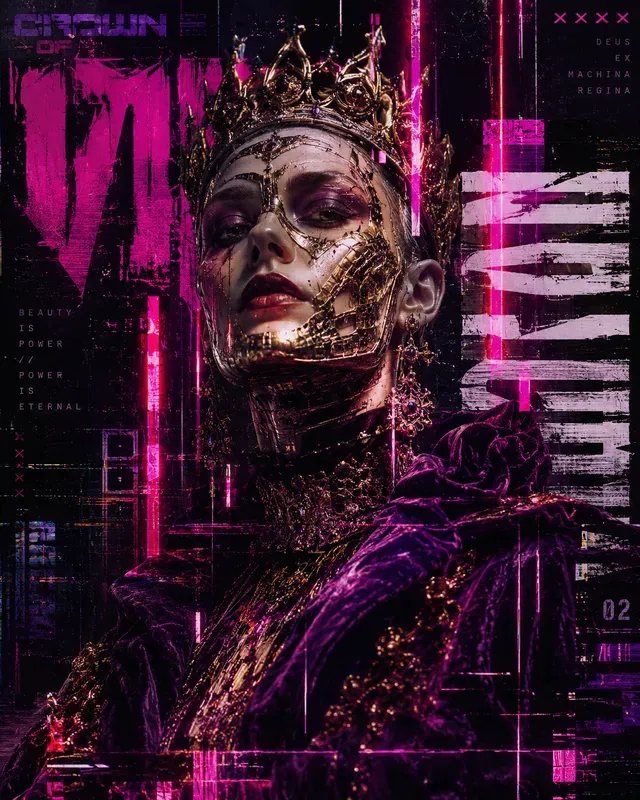 Dark Cyberrenaissance Glitch Poster Art