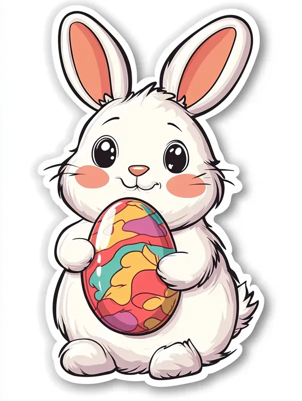 Easter Themed Retro Sticker Templates
