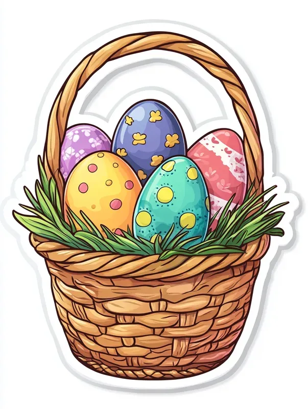 Easter Themed Retro Sticker Templates