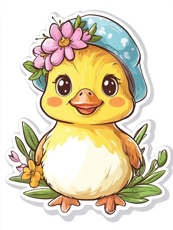 Easter Themed Retro Sticker Templates