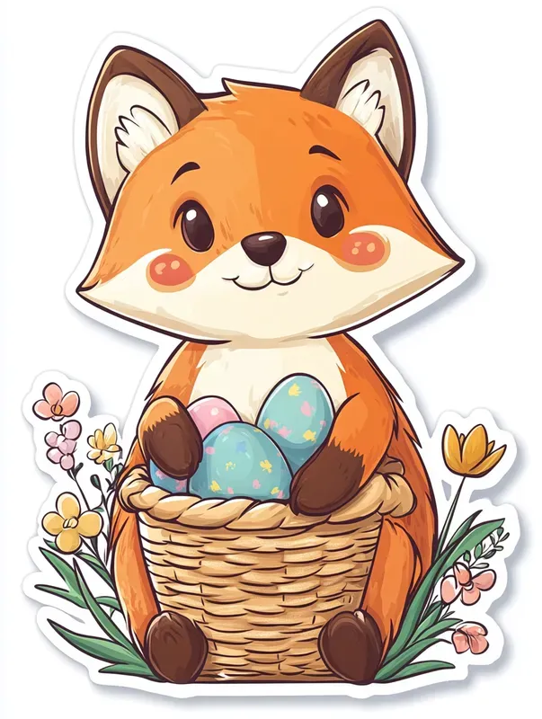 Easter Themed Retro Sticker Templates