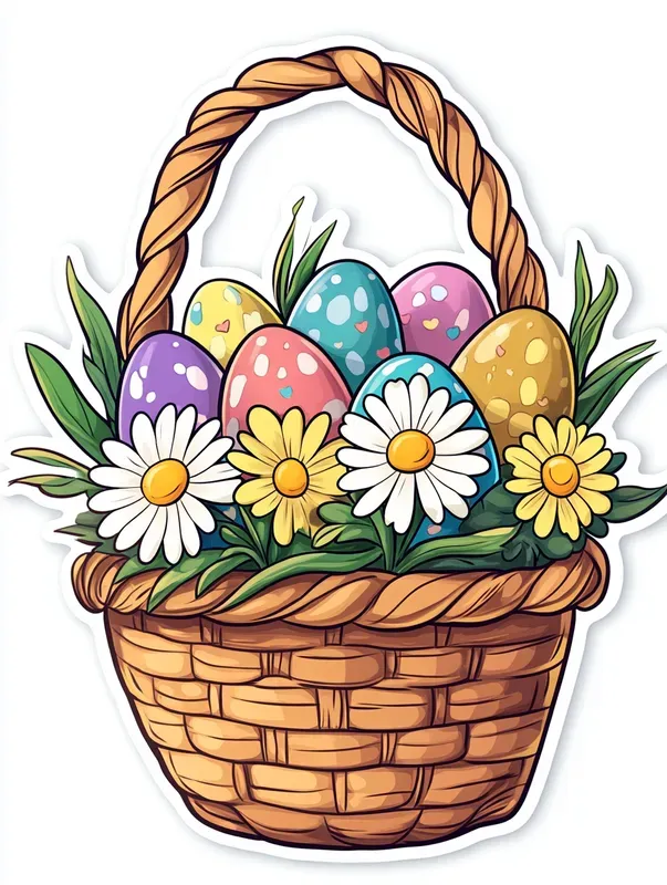 Easter Themed Retro Sticker Templates