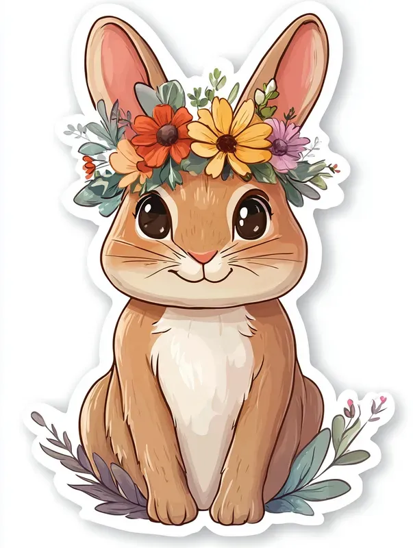Easter Themed Retro Sticker Templates