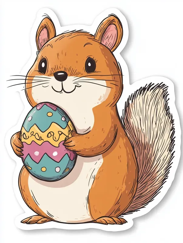 Easter Themed Retro Sticker Templates