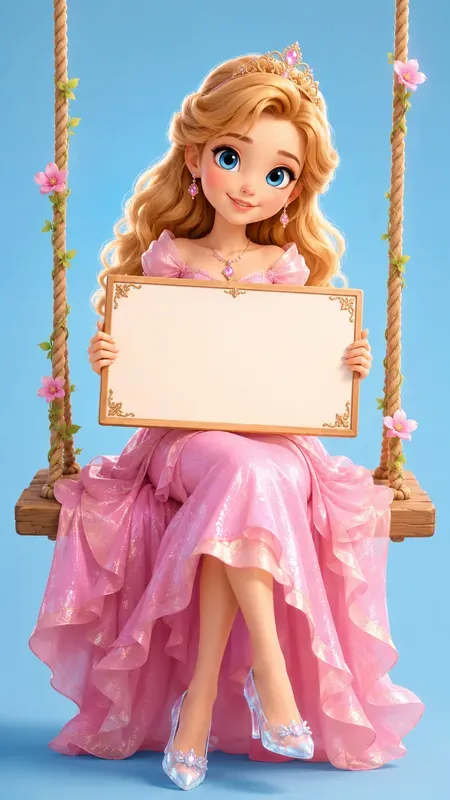 3D Cartoon Swing Signboard Characters