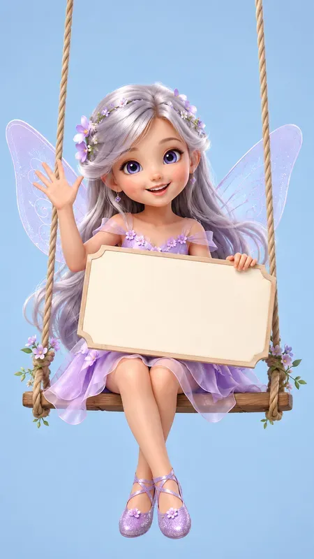 3D Cartoon Swing Signboard Characters