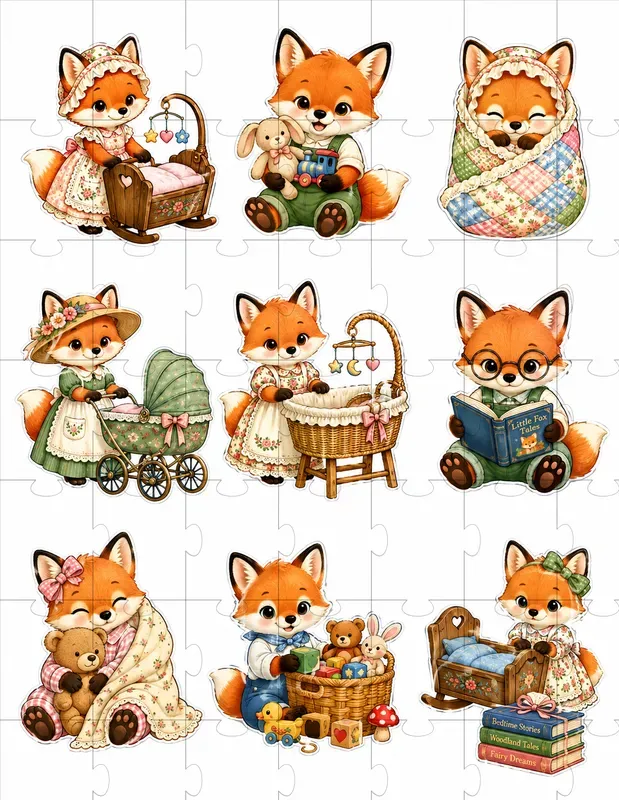 Woodland Nursery Animals Fussycut Sheets