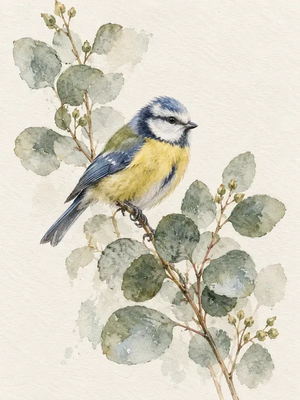 Botanical Bird Watercolor Prints
