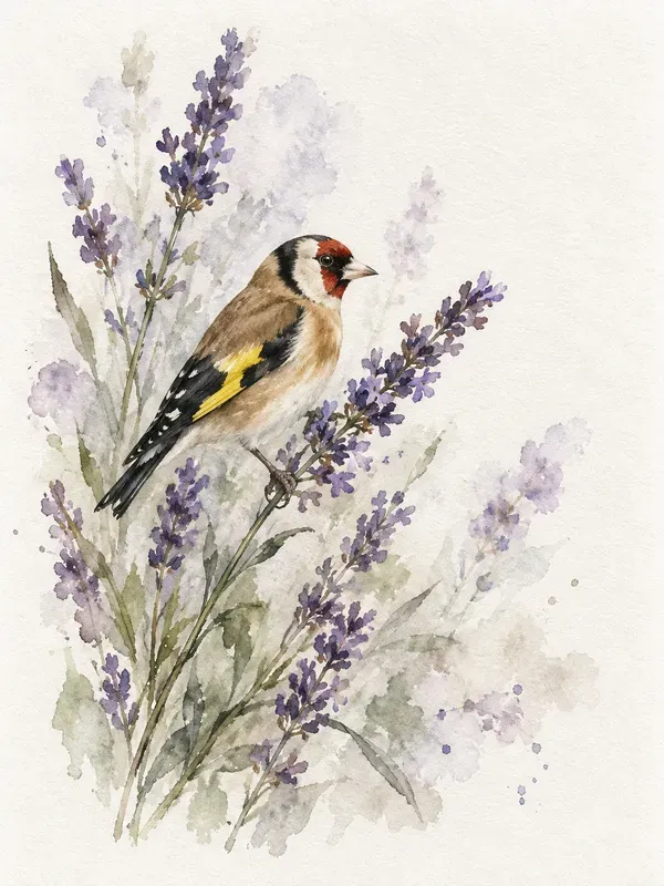 Botanical Bird Watercolor Prints
