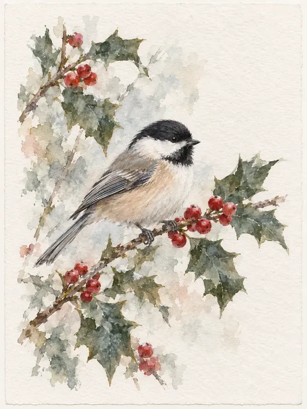 Botanical Bird Watercolor Prints